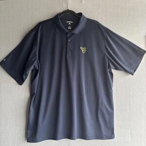 West Virginia University Men’s Dri Fit Navy Antigua Sports Polo Size XL